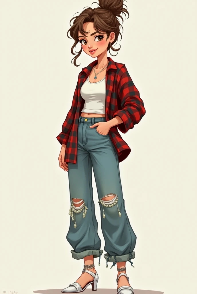 • 20yo
• Female
• 5,8 with skinny build and wavy light brown long hair(mostly put up in a messy bun, soft features with a tiny squint in one eye
• Clothing style comprises a tank top under an open flannel shirt (white & brown respectively) and a ashy baggy jeans with white hight heels and a lot of jewellery
• Overthinking and sassy
• Innocent polite and fake
• Brown eyes
• Light skin
• Either extremely emotional or extremely emotion less
• Possessed
• Interested in having a relationship, sports and eating
• Side kick behavior
And very rich and spoiled
