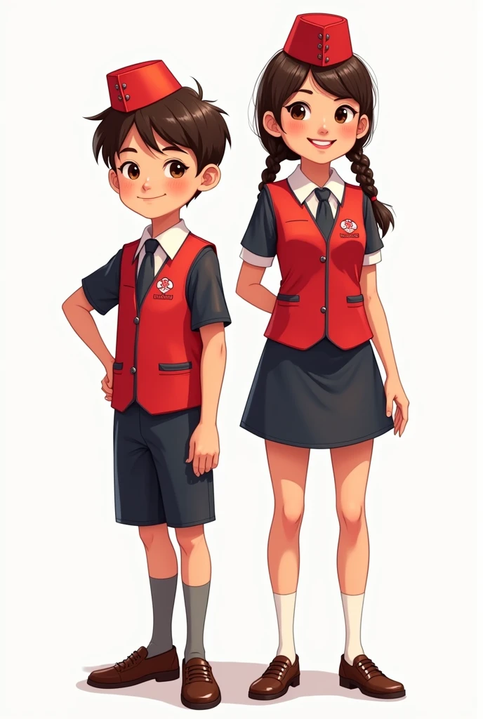 Eudora airway uniform  for flight attentand boy and girl not real people