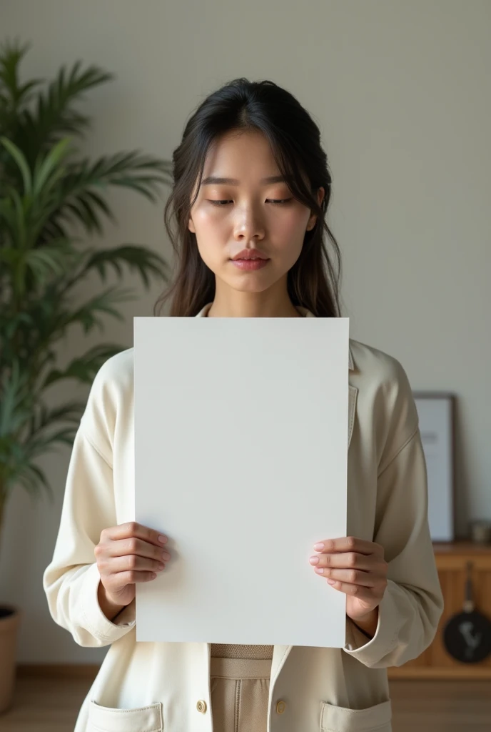 Create an image holding a sheet of paper