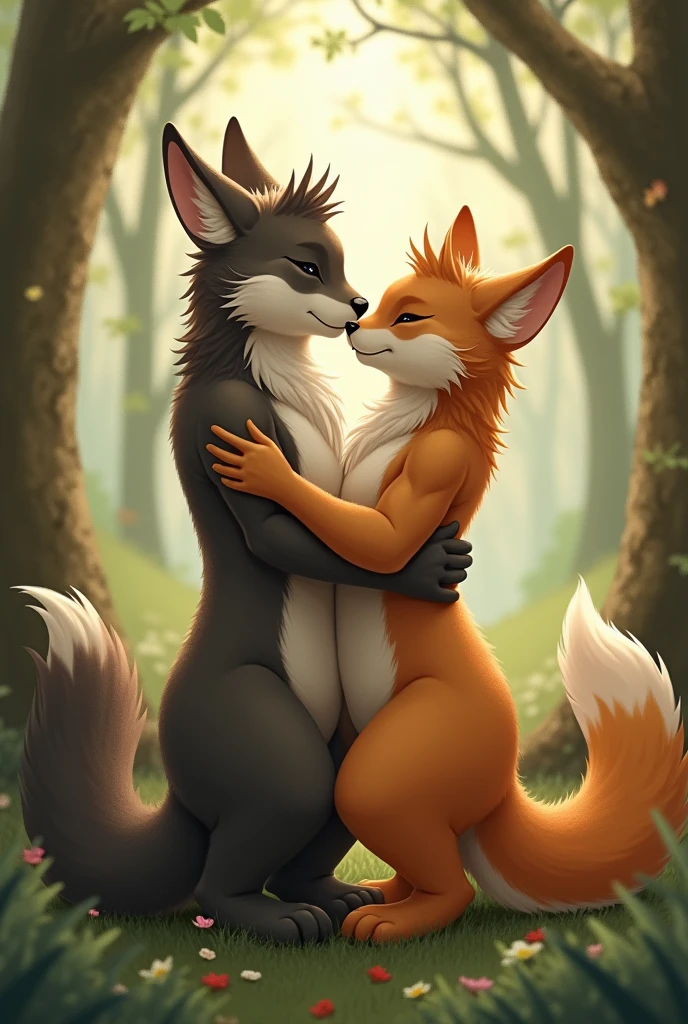 Two gay furries together