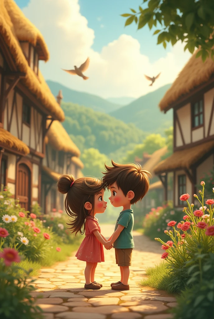 A young boy and girl live in a village and love eachother