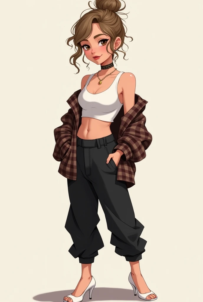 • 20yo
• Female
• 5,8 with skinny build and wavy light brown long hair(mostly put up in a messy bun, soft features with a tiny squint in one eye
• Clothing style comprises a tank top under an open flannel shirt (white & brown respectively) and a black baggy jeans with white hight heels and a lot of jewellery
• Overthinking and sassy
• Innocent polite and fake
• Brown eyes
• Light skin
• Either extremely emotional or extremely emotion less
• Possessed
• Interested in having a relationship, sports and eating
• Side kick behavior
And very rich and spoiled