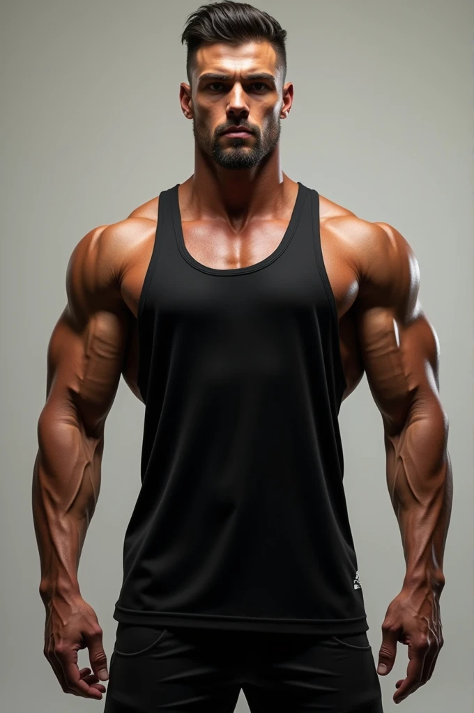 A man in black sando aesthetic physique