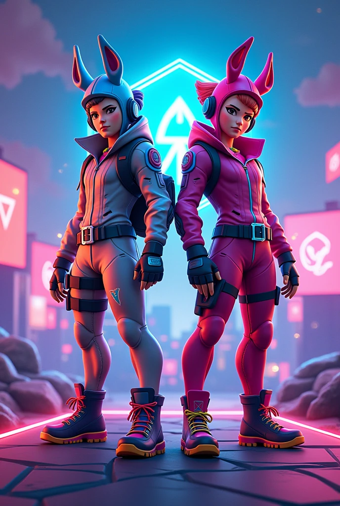 create a banner with Fortnite characters named TWITCHTOK