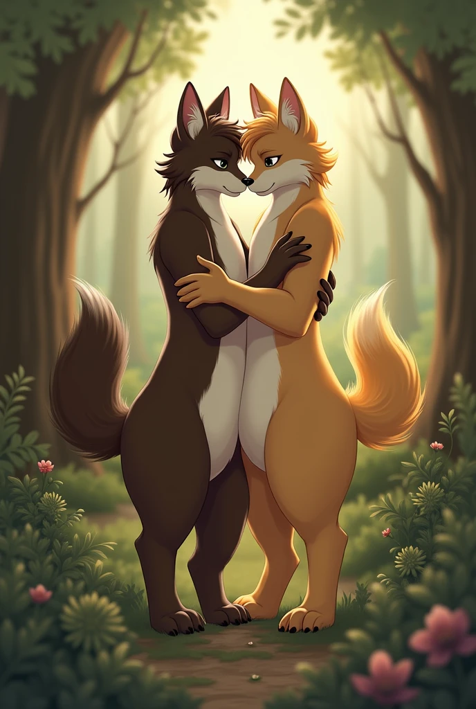 Two gay furries together