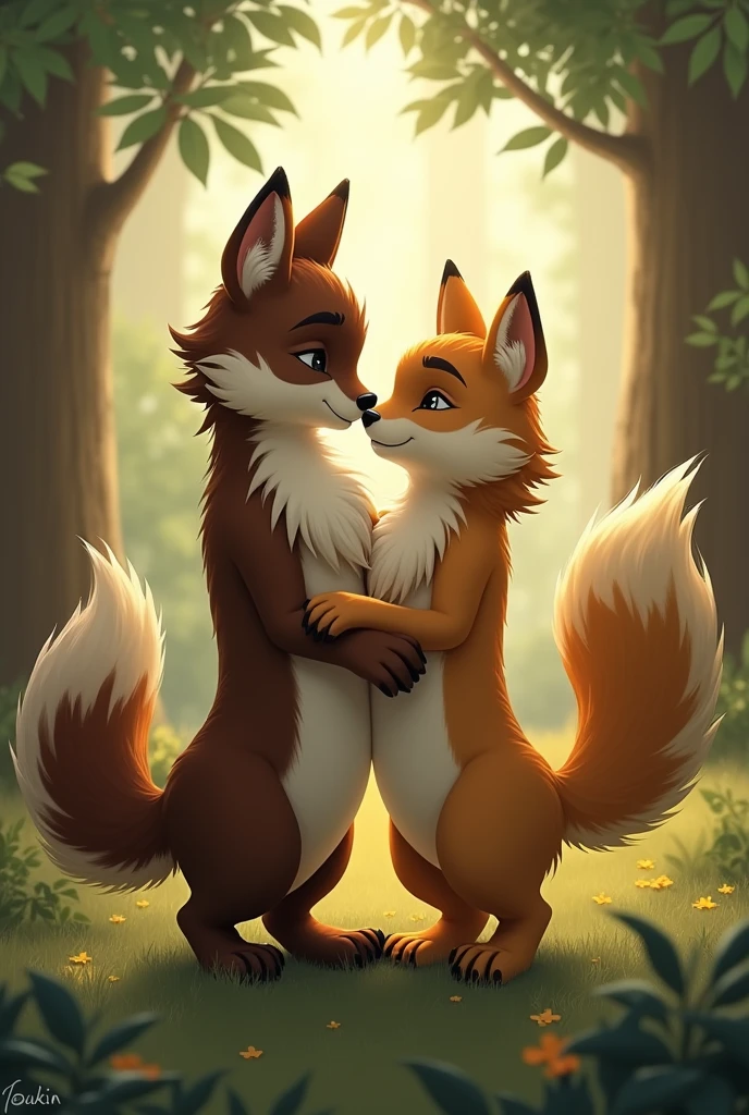 Two gay furries together