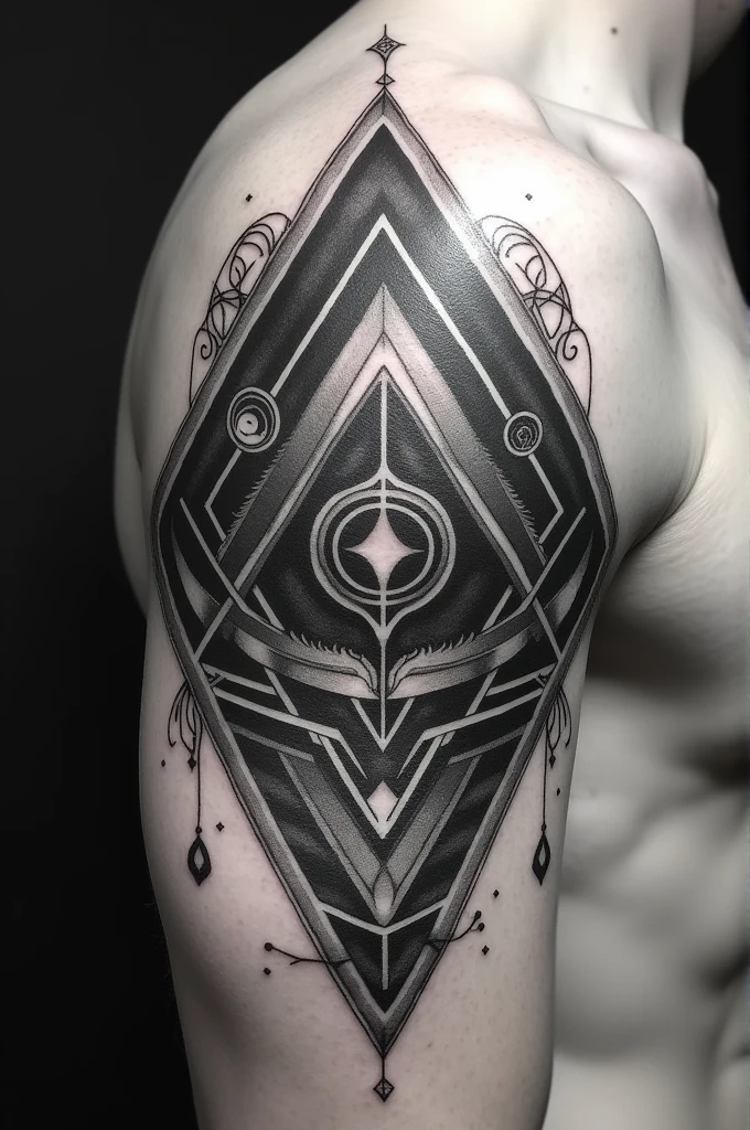 Develop a powerful tattoo that can attract geometrical energy and vibrational energy for men