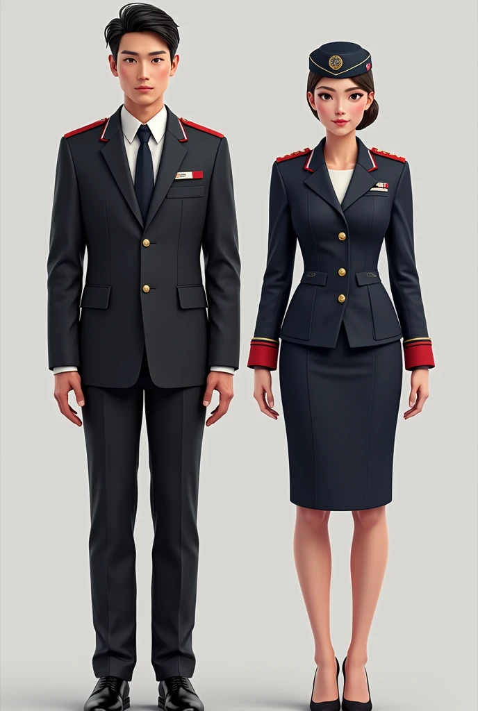 Eudora airway uniform for flight attentand man and woman (only for own creation designe with word logo all gener