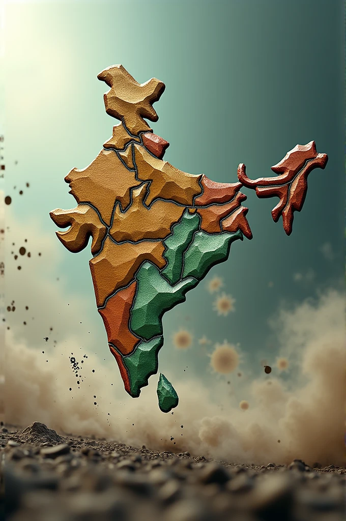 Indian map flees away from Bangladeshi map