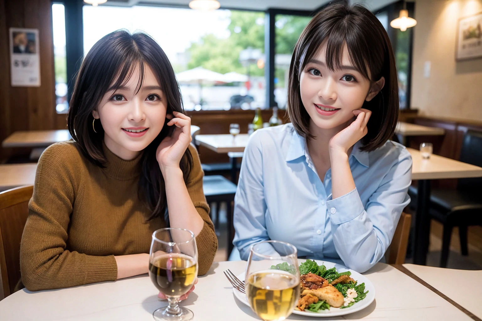 ((Highest quality、8k、masterpiece:1.3))、slimカップル、modelカップル、(Realistic, Intricate details:1.2), full-course dinner、Whiskey bottle and glass on the table、Single Malt、scotch、Shot Glass、On the rock、Scotland、Amazing view of the sunset sky and clouds、A bright smile、The wonderfulness of smile、 Beautiful Face, blue eyes, The light shines on your face, blush, short hair,Bright Face、 (Age 37), 3,Two beauties、Brown Hair、Shortcuts、Long sleeve shirt、dress、Beautiful woman 1, (slimな顔), (The body is slim), (Brown Hair), (Shortcuts), cheeks turn a little red,Attractive beauty、restaurant, In a prominent place (From the waist up) Nova Frog Style, actress, model, Upper Body, White wine, slim, smile, (smile: 1.15), Beautiful fine grain, Depth f/2,saturation, High Contrast, Strong light and shadow,Moist Body:1.5、3D texture、Delicate eyes、Brown Hair、The hair is very shiny、