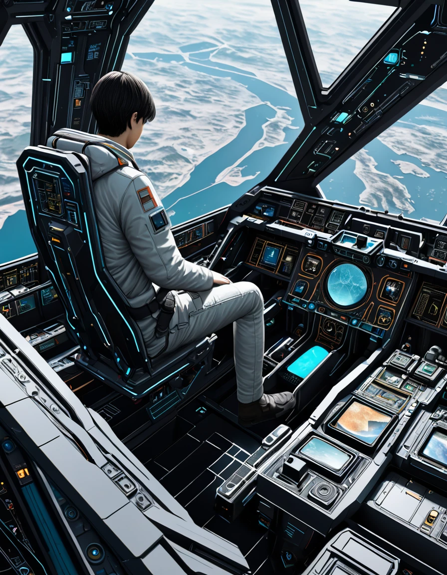 One person,alone,high resolution,Anatomically correct, unity 8k wallpaper, Super detailed, (Climbing the pit of future science)、