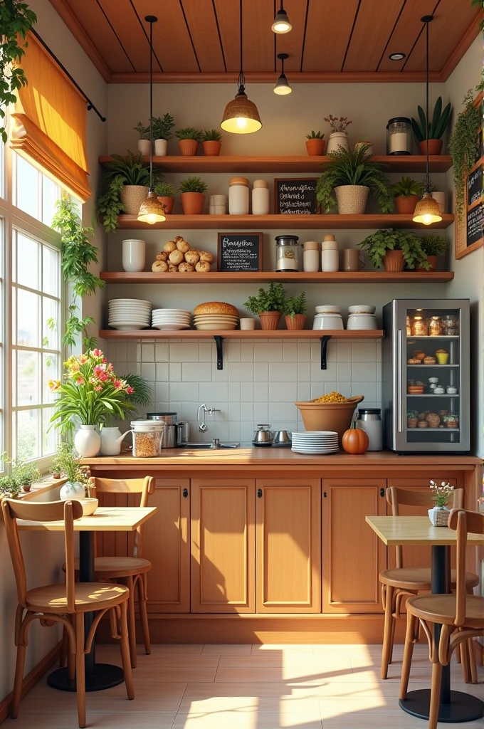 Imagine a simple small breakfast shop with low budget but very appealing to attract customers