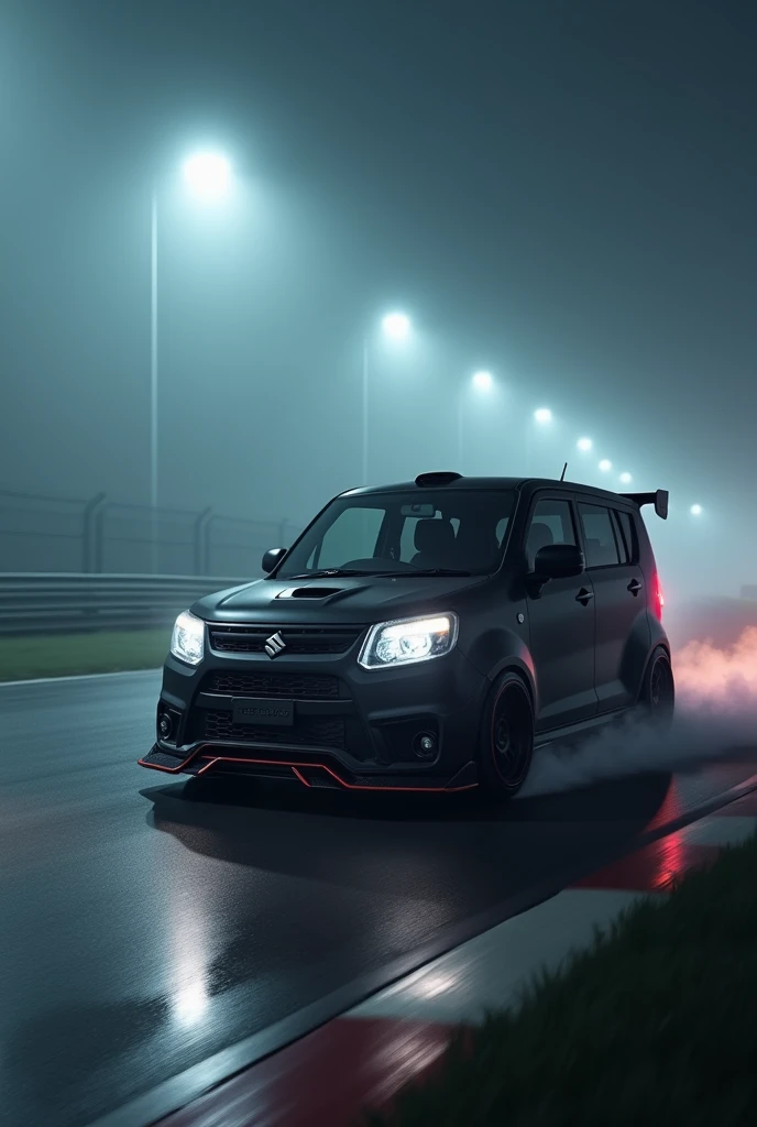 Wagon r car body kit racing track ninght fog