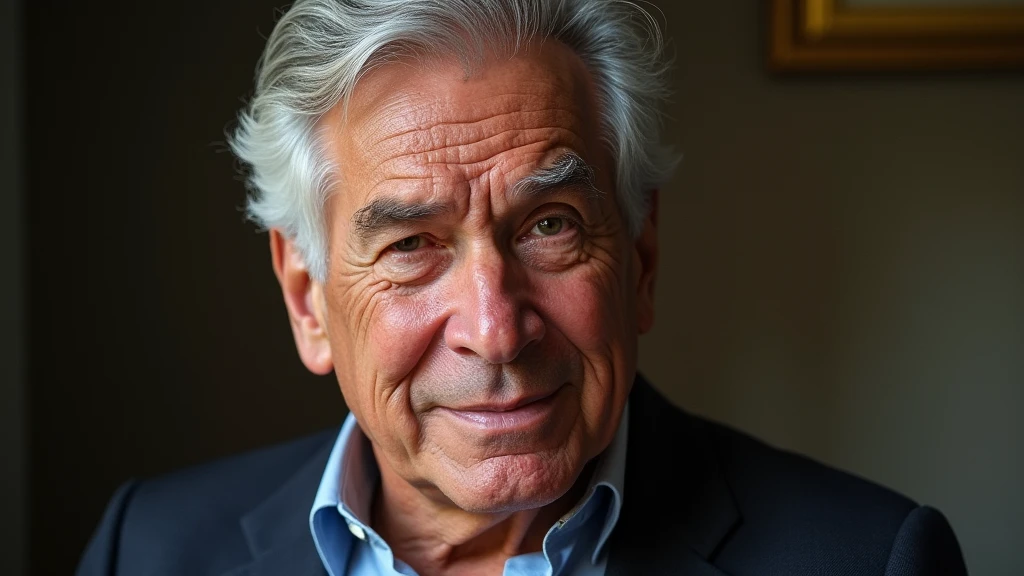 Winston Peters but little more younger like in his 60s looking on the side sideways