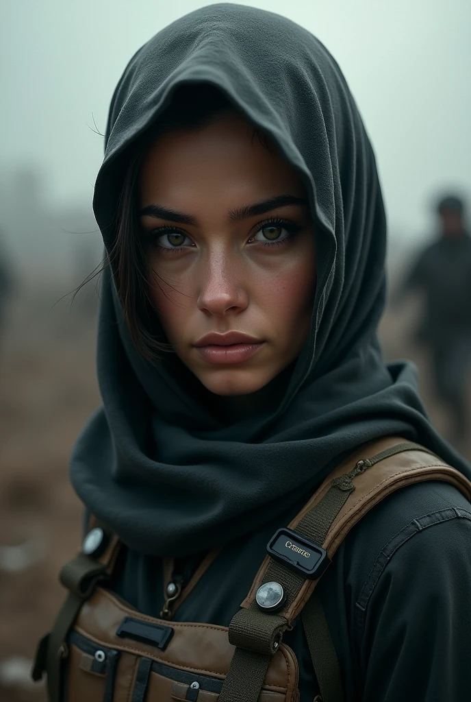 Create me a PUGB mobile profile picture with a woman from PUBG with a hijab