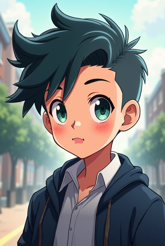 Anime character boy , side cut up side hair cut , smart boy ,