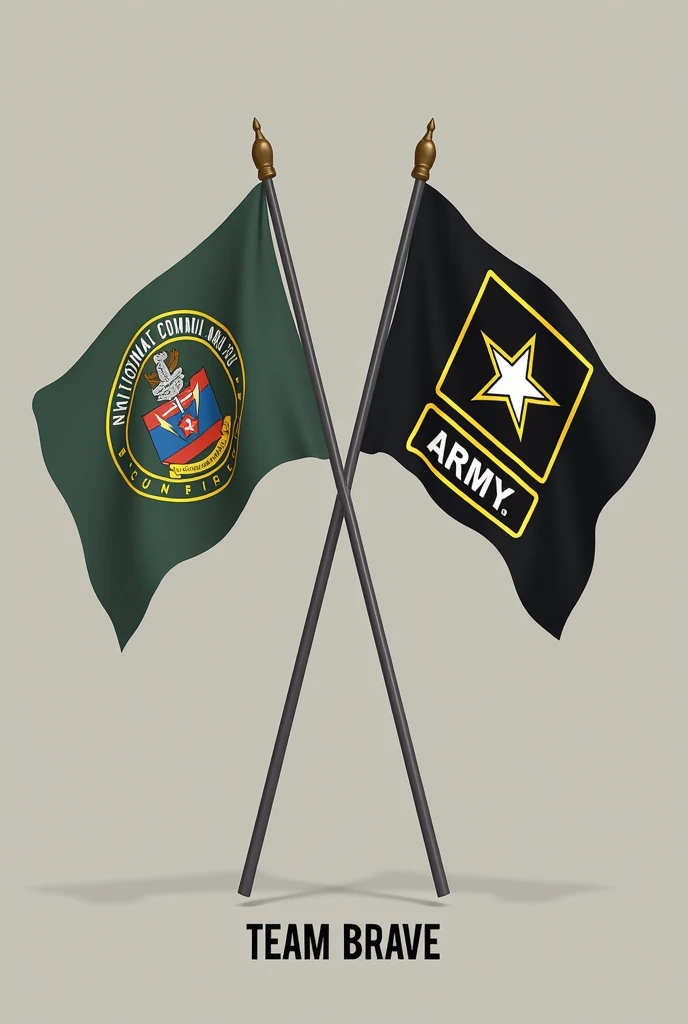 Could you make the Left side photo is one side NCC flag another side army flag title team bravo