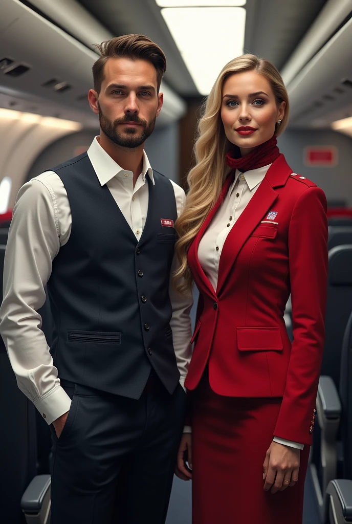 Flight attendant uniform man and woman own creation
