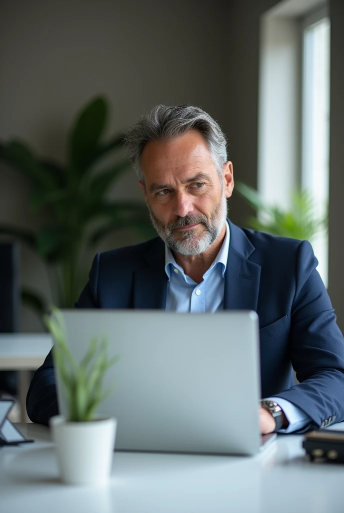 Generate a Profile picture with a Men with a laptop 