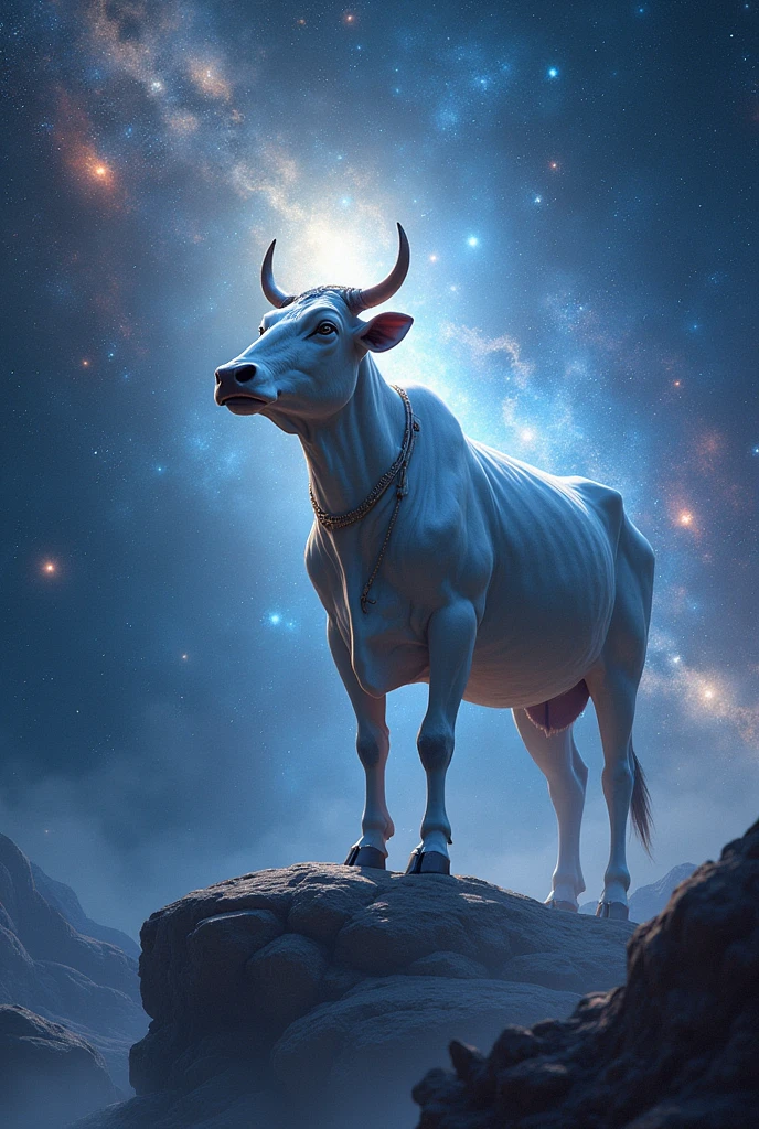 Cow with lord shiva in space