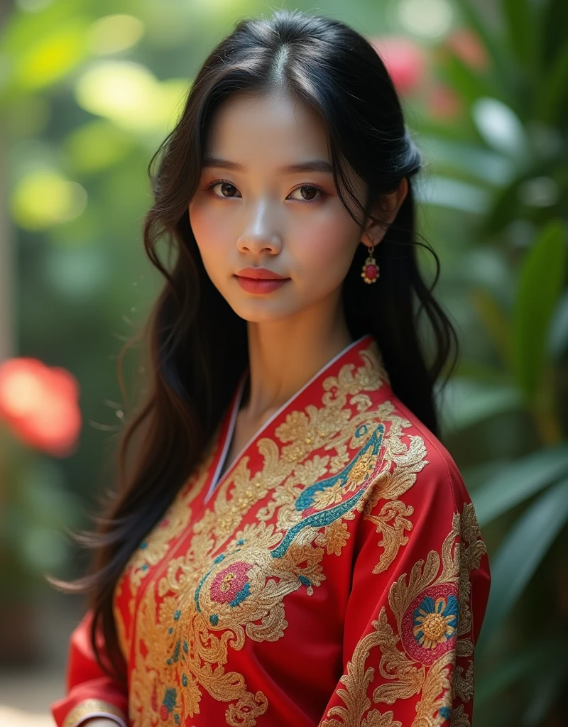 Thai girl,Thai woman,Wear traditional Thai clothing,Photorealistic images,high definition