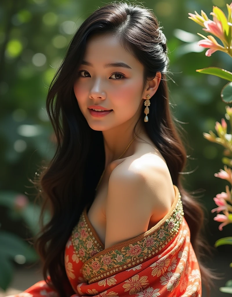 Thai girl,Thai woman,Wear traditional Thai clothing,Photorealistic images,high definition