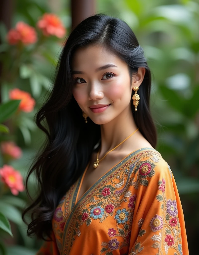 Thai girl,Thai woman,Wear traditional Thai clothing,Photorealistic images,high definition