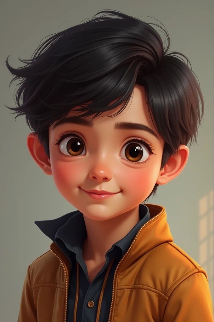 Cassian is 2, black eyes, black hair, good looking handsome.