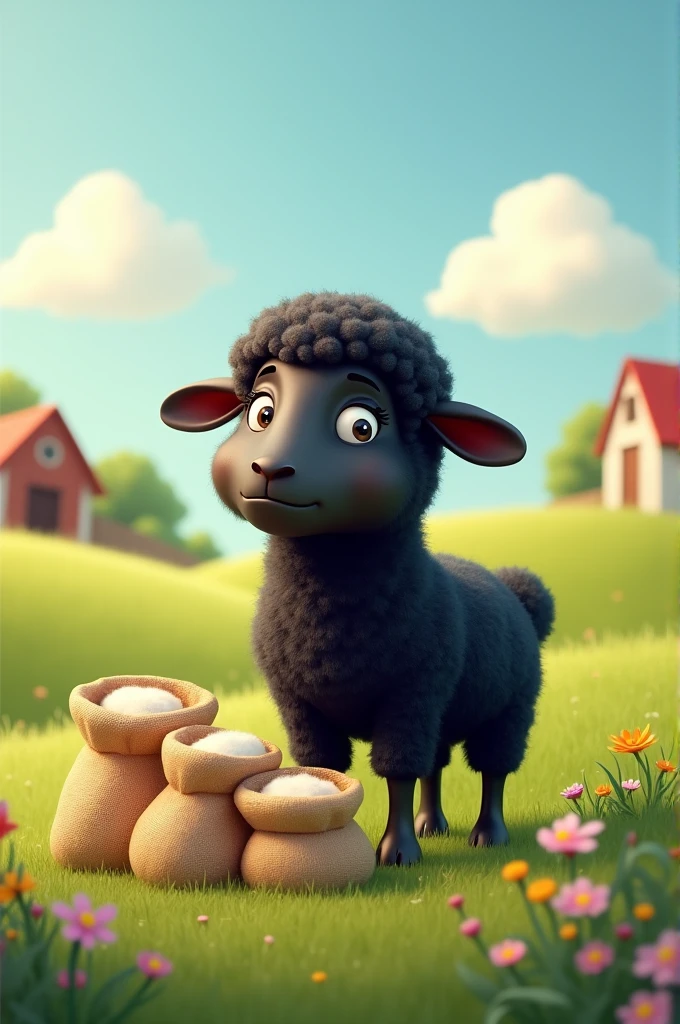 

**Baa, baa, black sheep,  
Have you any wool?  

Three bags full.**