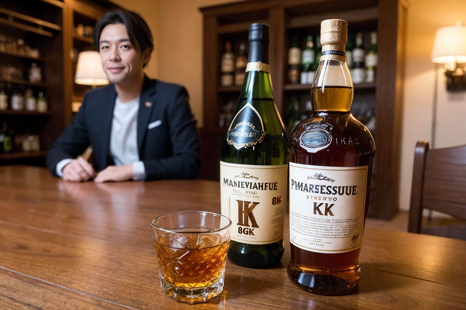 ((Highest quality、8k、masterpiece:1.3))、Whiskey lover、Ichiro's Malt、Bourbon、scotch、slimカップル、modelカップル、(Realistic, Intricate details:1.2), full-course dinner、Whiskey bottle and glass on the table、Single Malt、scotch、Rocks glass、Shot Glass、On the rock、Scotland、Amazing view of the sunset sky and clouds、A bright smile、The wonderfulness of smile、 Beautiful Face, blue eyes, The light shines on your face, blush, short hair,Bright Face、 (Age 37), 3,Two beauties、Brown Hair、Shortcuts、Long sleeve shirt、dress、Beautiful woman 1, (slimな顔), (The body is slim), (Brown Hair), (Shortcuts), cheeks turn a little red,Attractive beauty、restaurant, In a prominent place (From the waist up) Nova Frog Style, actress, model, Upper Body, White wine, slim, smile, (smile: 1.15), Beautiful fine grain, Depth f/2,saturation, High Contrast, Strong light and shadow,Moist Body:1.5、3D texture、Delicate eyes、Brown Hair、The hair is very shiny、