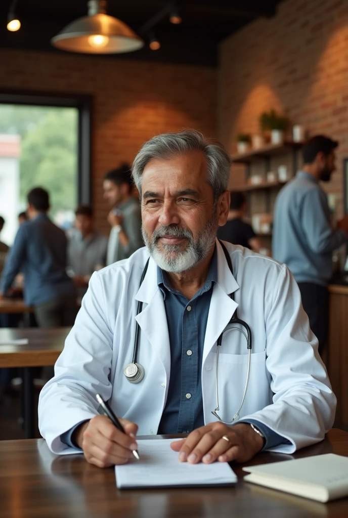 Pakistani doctor citing in Canada coffee shop
