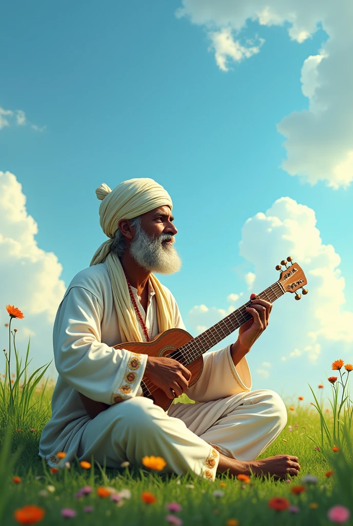 A beangali baul singing on field