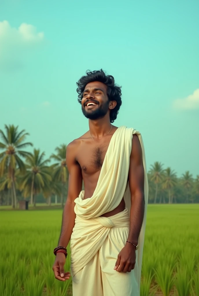 മലയാളി യുവാവ് പാടത്ത് മൈക്കൈൽ പാട്ട് പാടുന്നു 