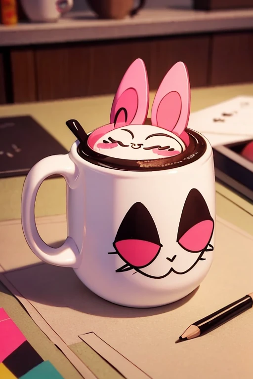 kawaii drawn mug, in the cup that says "@cup.store.Peru"