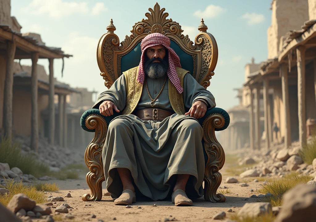 Tabliban king set chair with poor contry