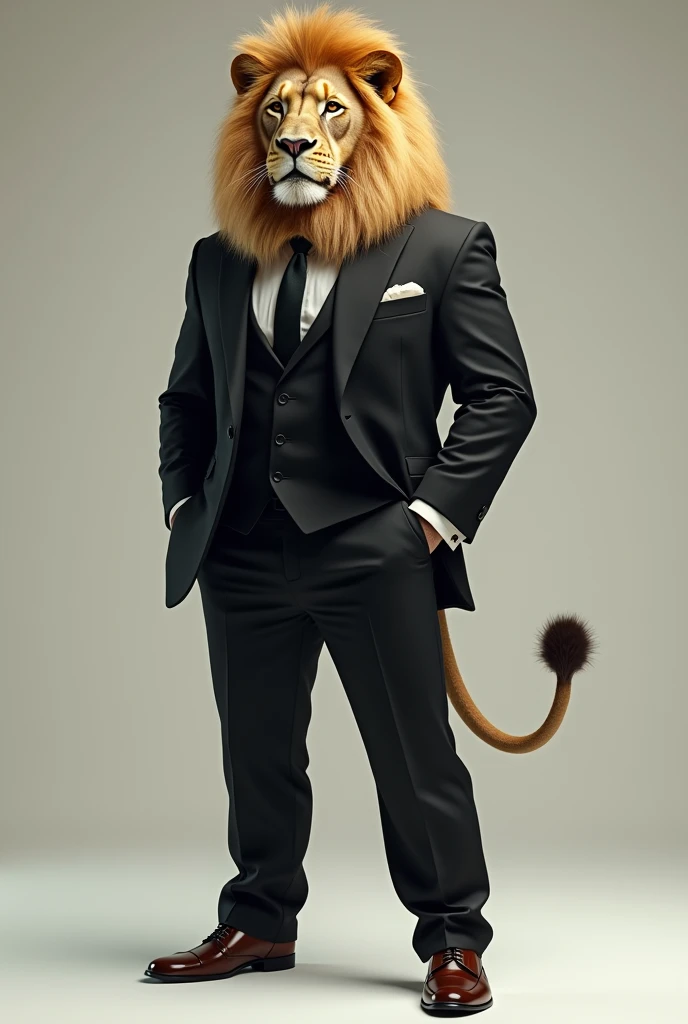 Qn lion in with suit