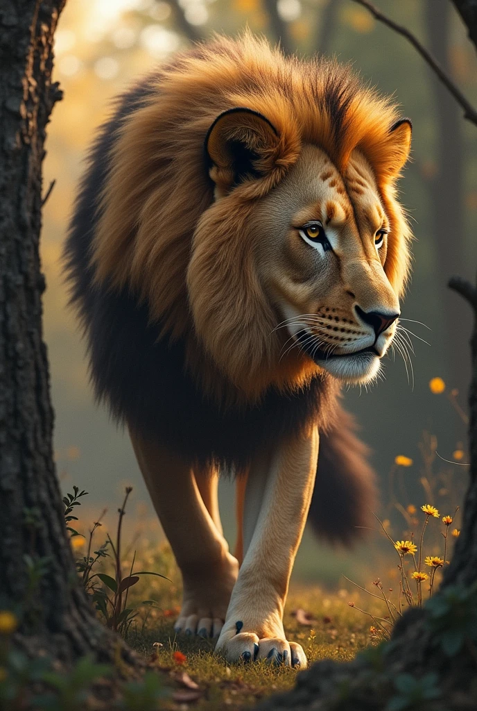 Lion fucking a wolf, furry art