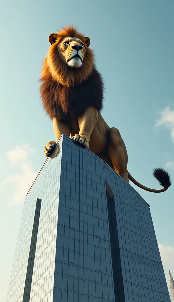 The lion on top of Burj Khalifa