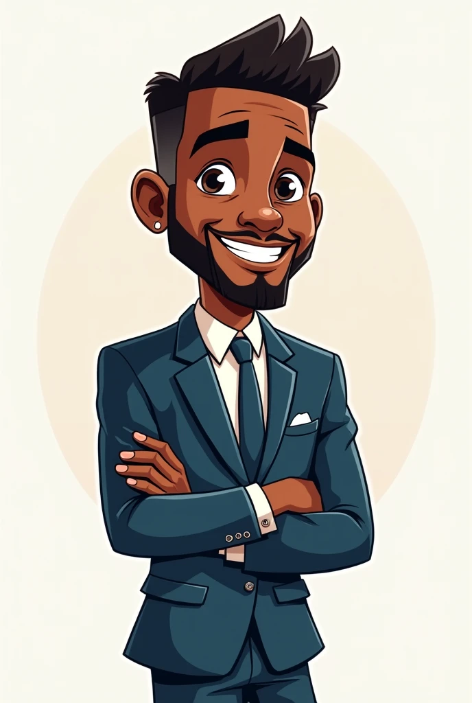 black man cartoon designed in a suit)
