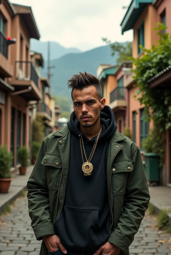 Photo Vito Mc rapper in real streets of San Jose de Maipo Santiago de Chile