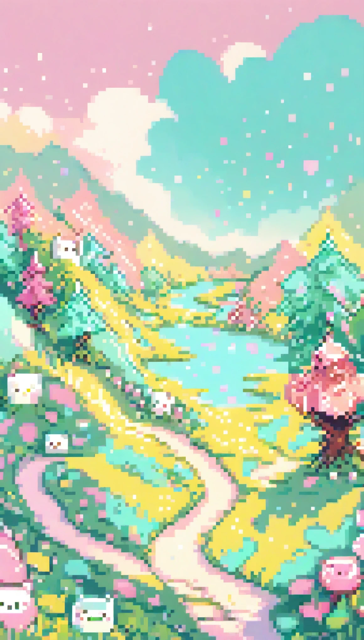 landscape aesthetic,Marshmellow dream Colourful Pastel Aesthetic, No People , Magic world