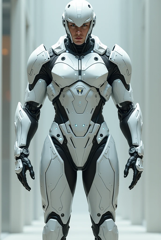 A man with white cyprog armour