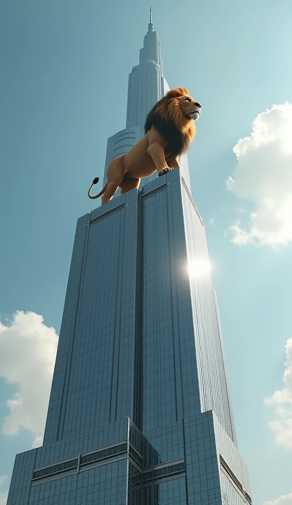 The lion on top of Burj Khalifa
