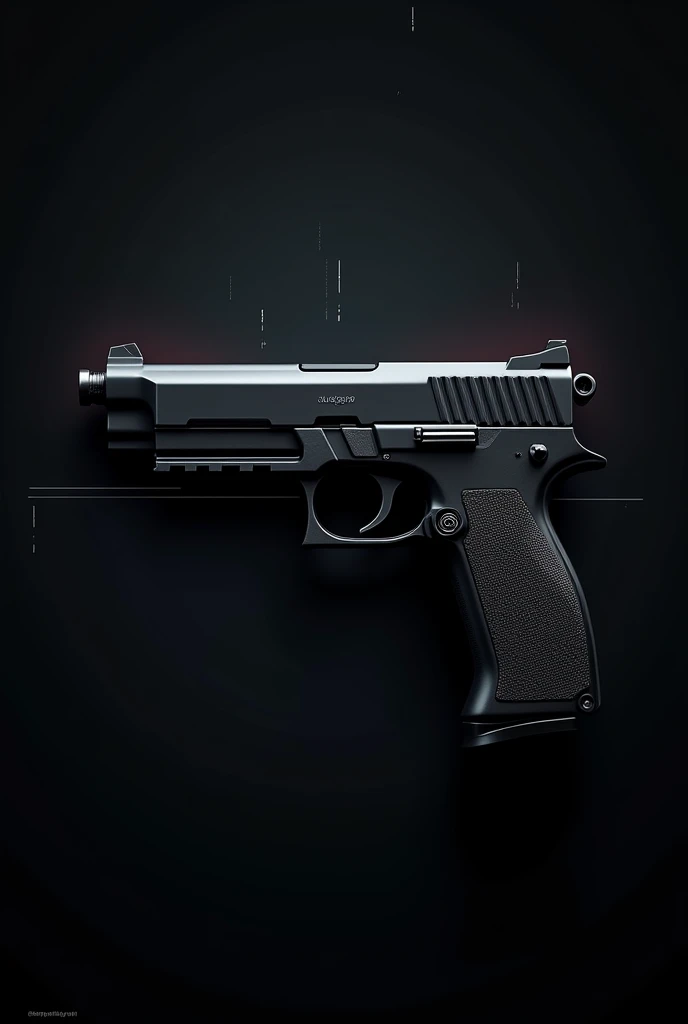 Create a high-resolution image of an ASP Agent Pistol. The pistol should be sleek and modern with a tactical, matte black finish. The background should be dark and minimalist, with subtle shadows to emphasize the gun's shape and features. Add a faint glow around the pistol to make it stand out, and include a subtle, futuristic digital grid pattern in the background. The overall tone should be serious and intense, fitting for a secret agent theme. The image should be clear and centered, designed specifically for a YouTube Short thumbnail with a resolution of 1280x720 pixels.