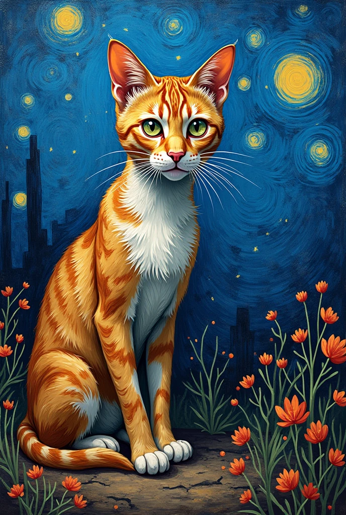 Cat,style of van gogh