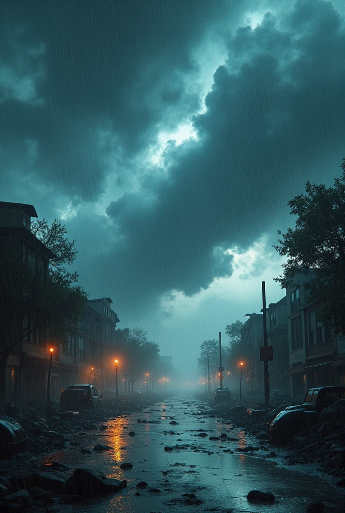 Here’s a description of a terrifying weather scenario:
"The sky was a dark, menacing shade, with clouds swirling violently as if they were in a rage. The wind howled with a fierce intensity, bending trees to their breaking point, and sending debris flying through the air. Thunder roared like an angry beast, each clap echoing across the landscape, shaking the very ground beneath. Lightning streaked across the sky, illuminating the scene in eerie, flickering bursts. The rain came down in torrents, heavy and relentless, flooding the streets and turning the world into a churning, chaotic mess. It was as if nature itself had unleashed all its fury, a truly terrifying storm that seemed to threaten everything in its path."