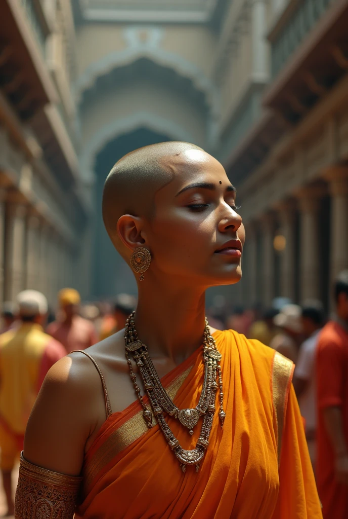 Very beautiful bald head indian actress samantha, shaving her head bald in tirupati temple