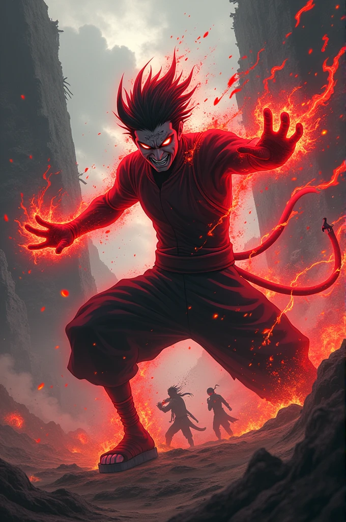 Rock Lee devil form in akastuki against