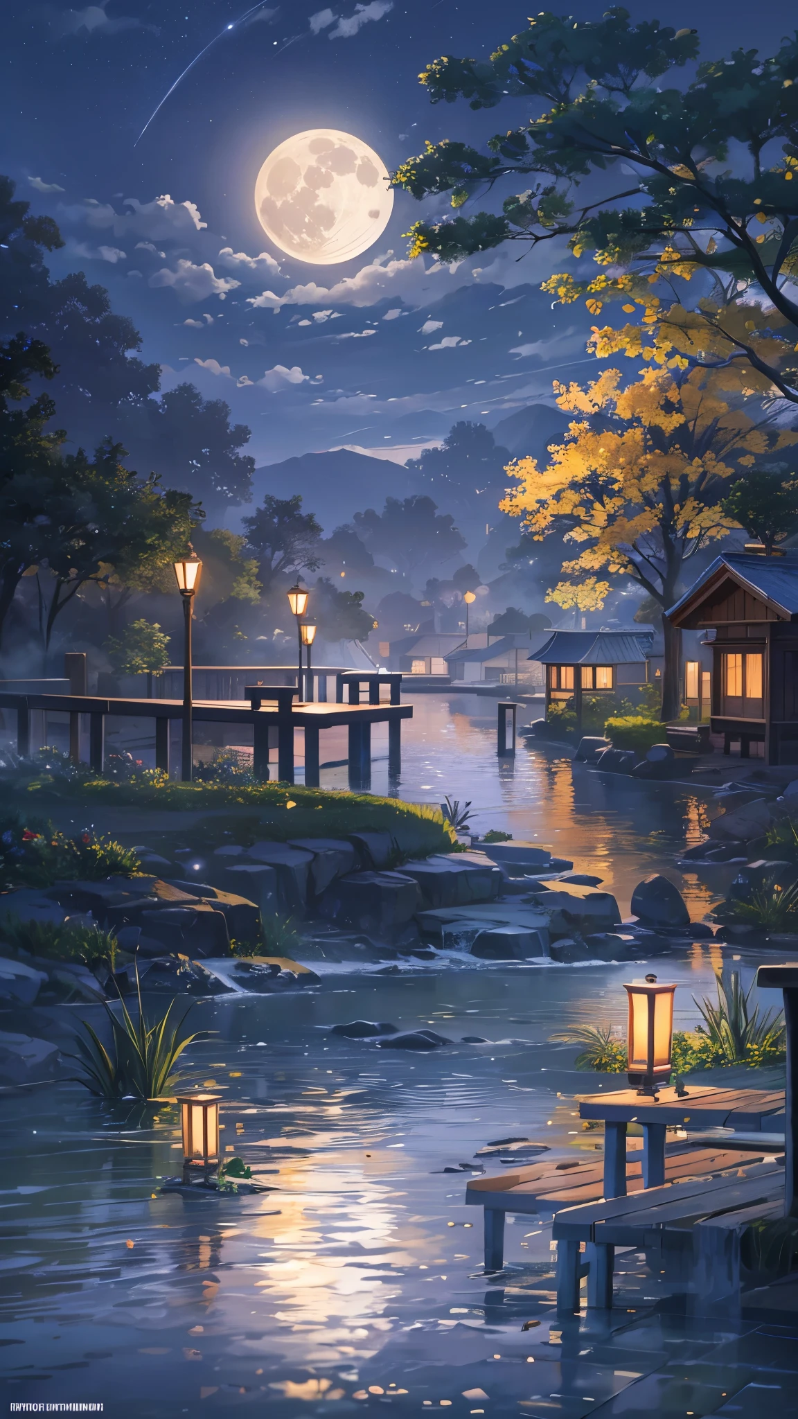 ((Highest quality)),(Ultra-high resolution),(Super detailed),(Detailed Description),((The best CG)),(masterpiece),Highly detailed art,(Art with precise detail:1.5), Mid-Autumn Moon:1.6, Tsukimi sake:1.3, Calm atmosphere:1.8, 