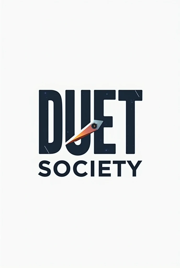 A logo for of an united group of Engineers showing the community name in capital letter DUET Society 